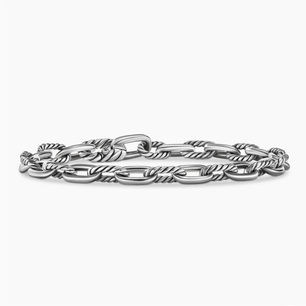 David Yurman Madison Chain Silver Bracelet 5.5mm Size Medium - Picture 4 of 12